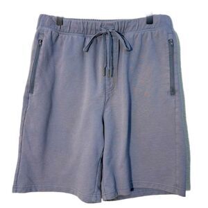 Eddie Bauer Heather Gray Knit Sleep Shorts Men’s M. Zipper Pockets.